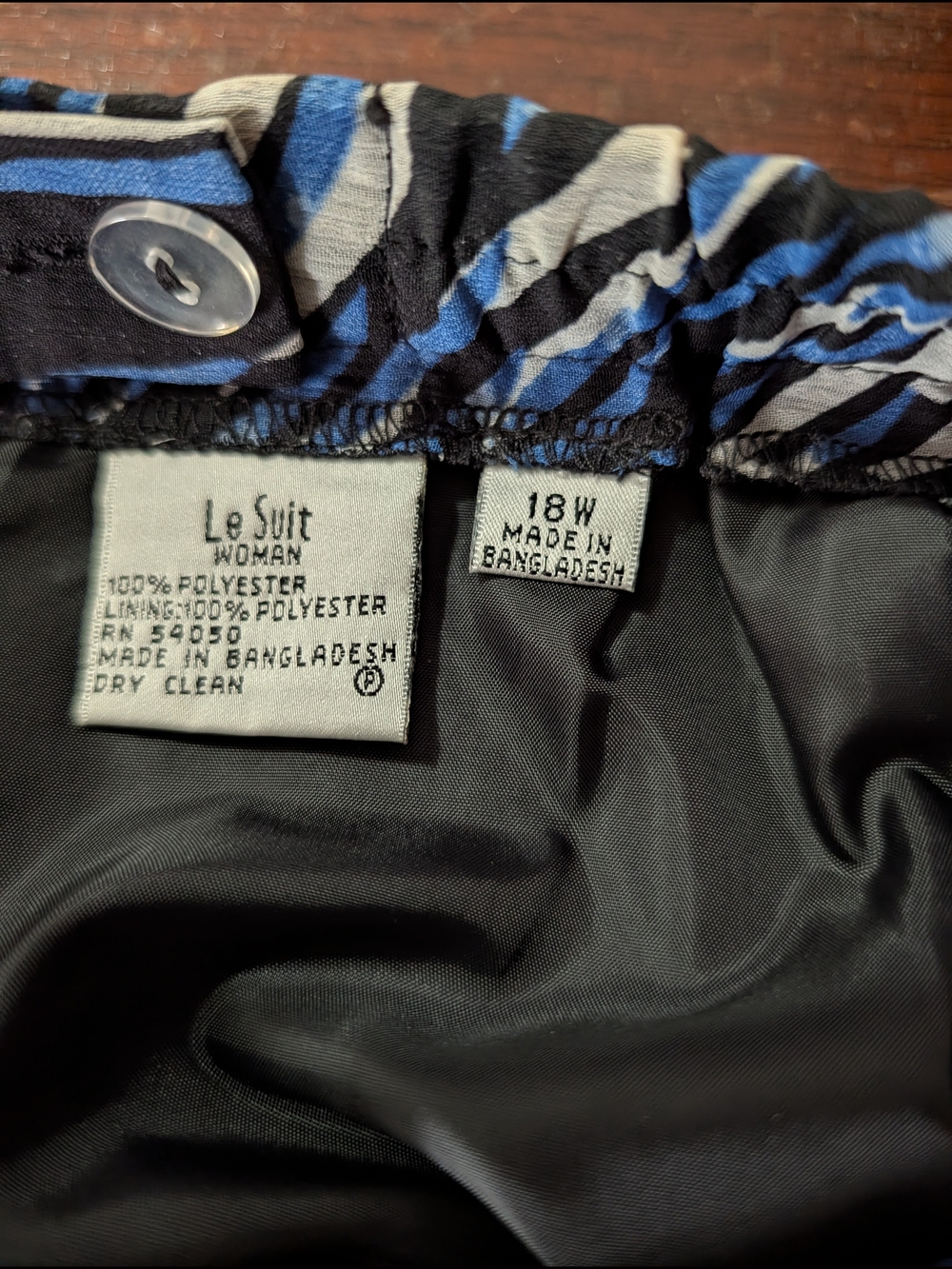 Le Suit Black and Blue Patterned Women's Skirt